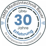 Logo 30 Jahre Erfahrung HMS Medizintechnik Bauer Firma für Ultraschallgeräte