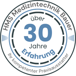 Logo 30 Jahre Erfahrung HMS Medizintechnik Bauer Firma für Ultraschallgeräte