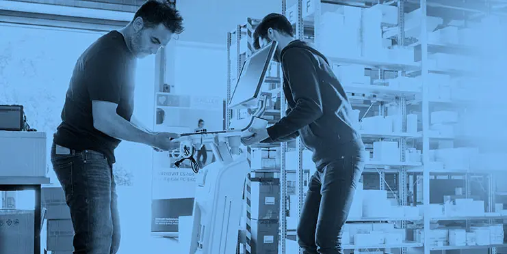 Wartung und Reparatur von Medizingeräten: Instandsetzungsarbeiten an einem GE Healthcare Versana Essential Ultraschallgerät durch Jean Weber Techniker HMS Medizintechnik Bauer GmbH